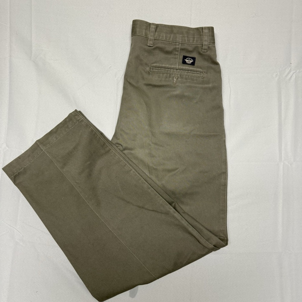 Vintage Dockers Trousers Chino Cotton Green Logo Pockets Loop Men's Size W34 L30